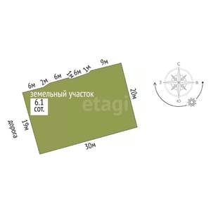 Дом 63м², 1-этажный, участок 6 сот.