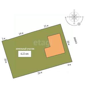 Дом 100м², 2-этажный, участок 6 сот.