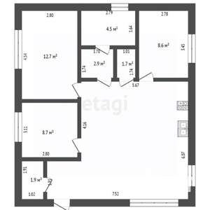 Дом 84м², 1-этажный, участок 7 сот.