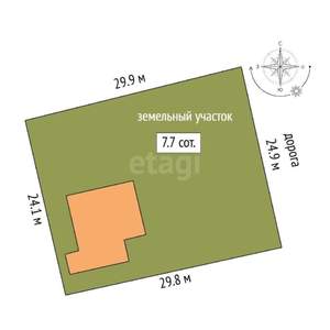 Дом 110м², 2-этажный, участок 7 сот.