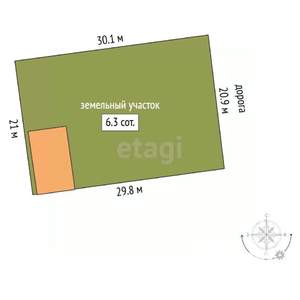 Дом 109м², 2-этажный, участок 6 сот.