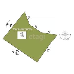 Дом 80м², 1-этажный, участок 5 сот.  