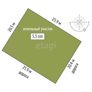Дом 43м², 2-этажный, участок 534 сот.  