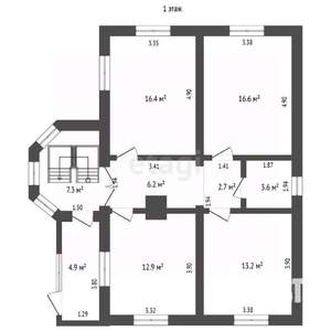 Дом 184м², 2-этажный, участок 6 сот.  