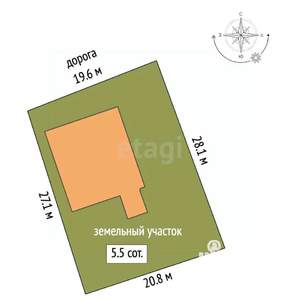 Дом 116м², 2-этажный, участок 6 сот.  