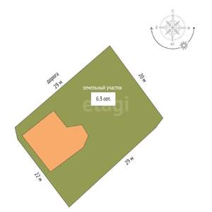 Дом 191м², 2-этажный, участок 6 сот.  