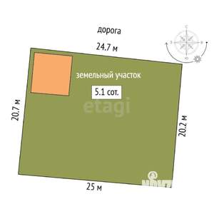 Дача 61м², 2-этажный, участок 5 сот.  