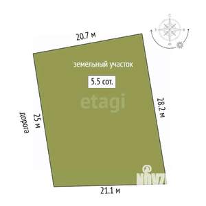 Дом 130м², 2-этажный, участок 6 сот.  