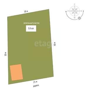 Дом 53м², 2-этажный, участок 6 сот.  