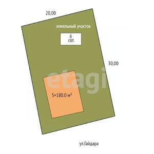 Дом 180м², 2-этажный, участок 6 сот.  