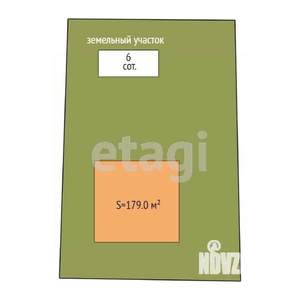 Дом 179м², 2-этажный, участок 6 сот.  