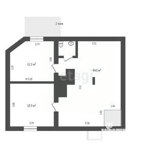 Дом 122м², 2-этажный, участок 7 сот.  