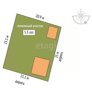 Дача 70м², 2-этажный, участок 5 сот.  