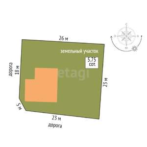 Дом 144м², 2-этажный, участок 6 сот.  