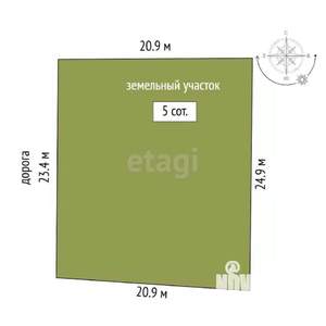 Дом 40м², 2-этажный, участок 5 сот.  
