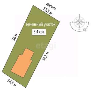 Дом 78м², 1-этажный, участок 5 сот.  