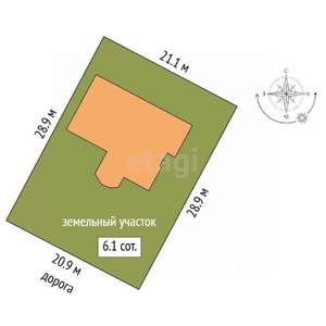 Дом 230м², 2-этажный, участок 6 сот.  