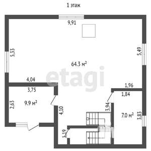 Дом 170м², 2-этажный, участок 7 сот.  