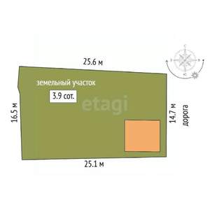 Дом 57м², 2-этажный, участок 394 сот.  