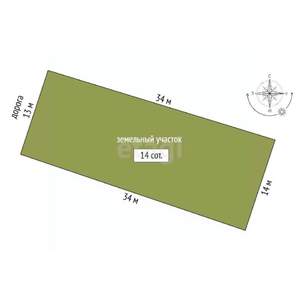 Дом 55м², 1-этажный, участок 1 сот.  
