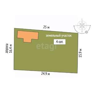 Дача 20м², 1-этажный, участок 4 сот.  