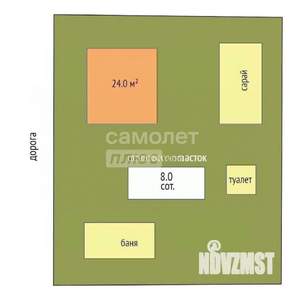 Дом 24м², 2-этажный, участок 9 сот.  