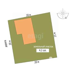 Дом 127м², 2-этажный, участок 4 сот.  