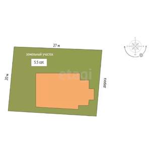 Дом 173м², 2-этажный, участок 6 сот.  