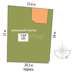 Дом 70м², 2-этажный, участок 6 сот.  