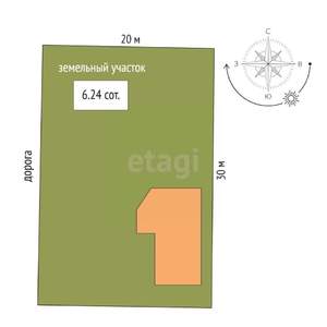 Дом 101м², 2-этажный, участок 6 сот.  