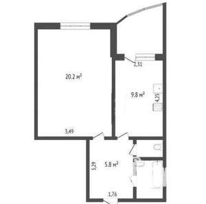 1-к квартира, на длительный срок, 42м2, 23/25 этаж