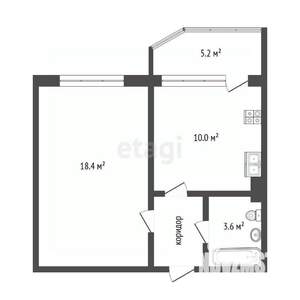 1-к квартира, на длительный срок, 43м2, 7/24 этаж
