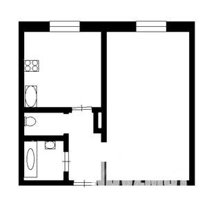 1-к квартира, на длительный срок, 33м2, 2/5 этаж