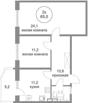 2-к квартира, на длительный срок, 67м2, 1/4 этаж