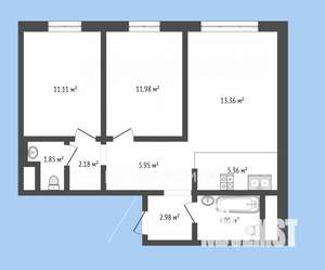 2-к квартира, на длительный срок, 60м2, 2/16 этаж