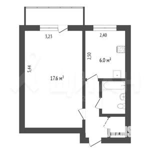1-к квартира, на длительный срок, 32м2, 4/5 этаж