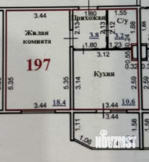 1-к квартира, на длительный срок, 36м2, 4/18 этаж