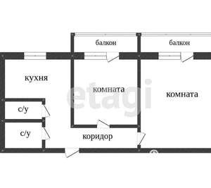 2-к квартира, вторичка, 47м2, 3/5 этаж