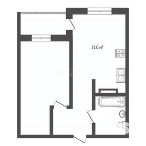 2-к квартира, вторичка, 42м2, 5/5 этаж