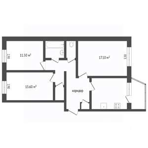 3-к квартира, вторичка, 70м2, 2/5 этаж