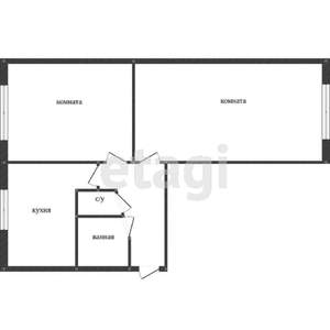 2-к квартира, вторичка, 44м2, 1/5 этаж