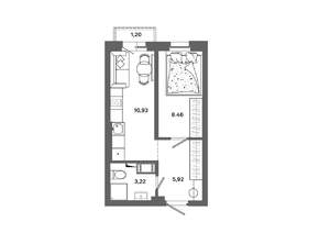 1-к квартира, вторичка, 29м2, 15/19 этаж