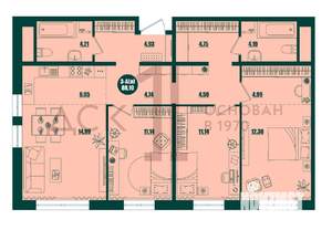 3-к квартира, вторичка, 88м2, 5/16 этаж