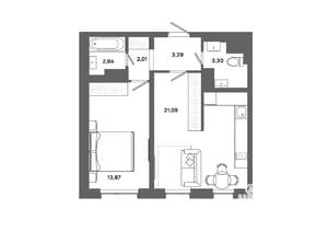 1-к квартира, вторичка, 47м2, 11/19 этаж