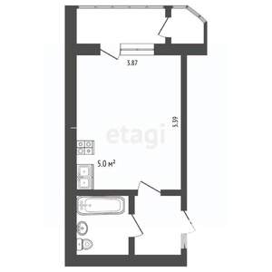 Студия квартира, вторичка, 27м2, 2/23 этаж