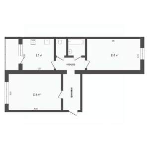 2-к квартира, вторичка, 51м2, 1/5 этаж
