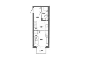 Студия квартира, вторичка, 21м2, 11/19 этаж