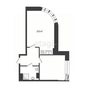 1-к квартира, вторичка, 52м2, 4/26 этаж