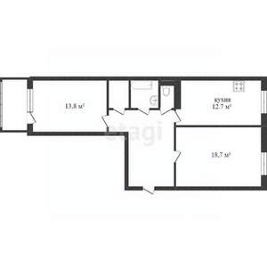 2-к квартира, вторичка, 65м2, 5/17 этаж