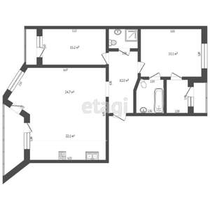 3-к квартира, вторичка, 117м2, 4/5 этаж